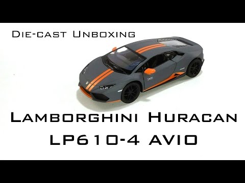 Металлическая машинка Kinsmart 1:36 «Lamborghini Huracan LP610-4 Avio» KT5401D, инерционная / Темно-серый