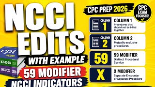 NCCI Edits Explained with Examples | Column 1, Column 2, 59 Modifier & X Modifier | CPC Prep 2026