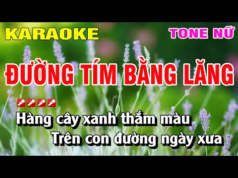 Karaoke Đường Tím Bằng Lăng Tone Nữ Nhạc Sống | Nguyễn Linh
