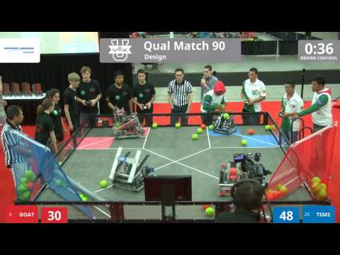 VEX Worlds 2016 - VEX U - Design - Qual 90 (GOAT) 131 vs 166 (TSM2)