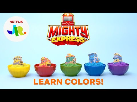 Colorful Kinetic Sand Learning w/ Mighty Express! 🚂 Netflix Jr