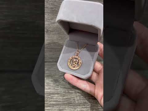 Подарок девушке кулон знак зодиака Водолей в оправе "12 знаков" медзолото 18К в бархатной коробочке - фото 1 - id-p2426645405