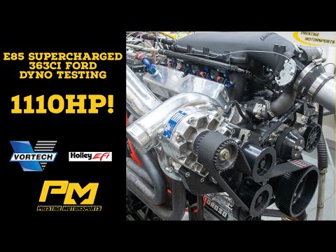 1100+HP Vortech Supercharged E85 363ci Small Block Ford Dyno Testing at Prestige