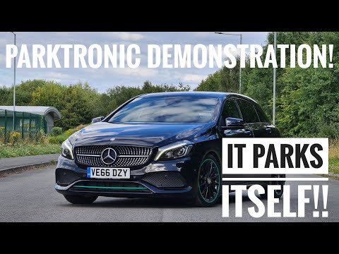 The A Class *PARKS ITSELF!!* - Mercedes Parking Pilot Tutorial + Demonstration (Active Park Assist)