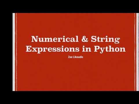 Python Numerical And String Expressions