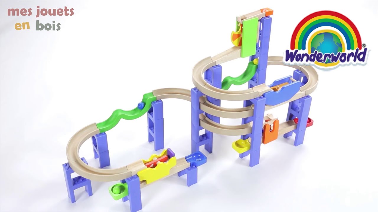 Circuit à billes en bois pour enfant - Montagnes russes