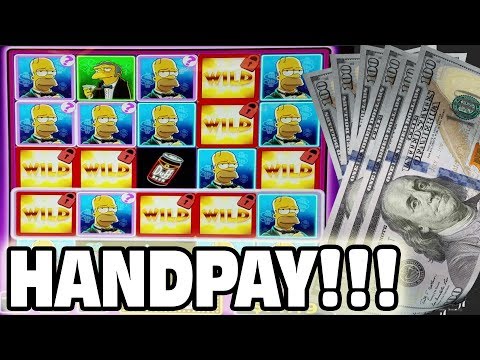 SLOT MACHINE JACKPOT  ★  THE SIMPSONS  ★ HUGE WIN AT THE CASINO Video