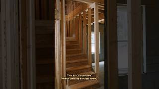 Space Saving Staircase Design! #home #basement #customhomes #youtubeshorts