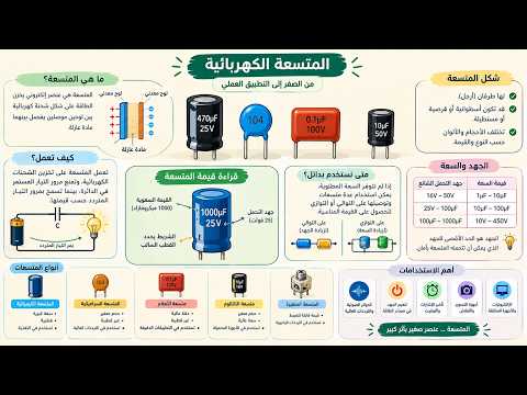 (2) الدليل الشامل للمتسعة الكهربائية: كيف تعمل، أنواعها، قراءة قيمها، والتعامل مع البدائل