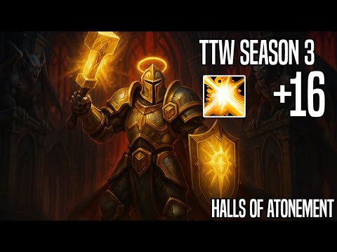 Halls of Atonement +16 | Holy Paladin Healer POV (Mythic+ TWW Season 3)