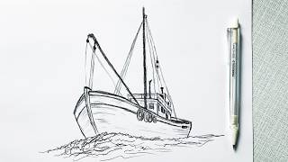 How to Draw a Ship Step by Step / Drawing a Ship / Easy Drawing Tutorials