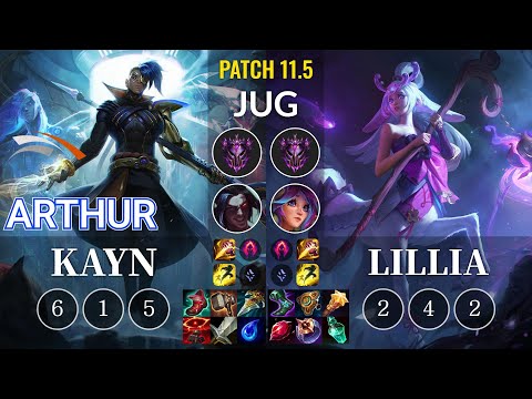 HLE Arthur Kayn vs Lillia Jungle - KR Patch 11.5