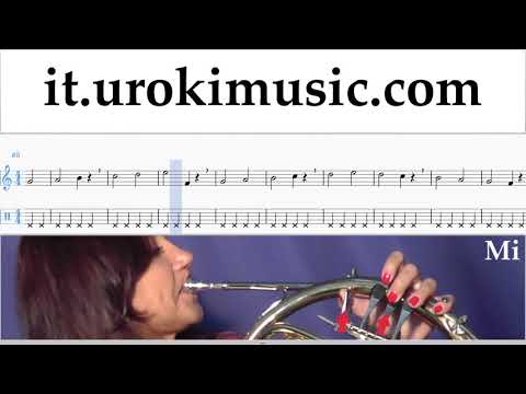 Corso di Corno Besame Mucho Tablature Tab Parte#1 Esercita um-b276