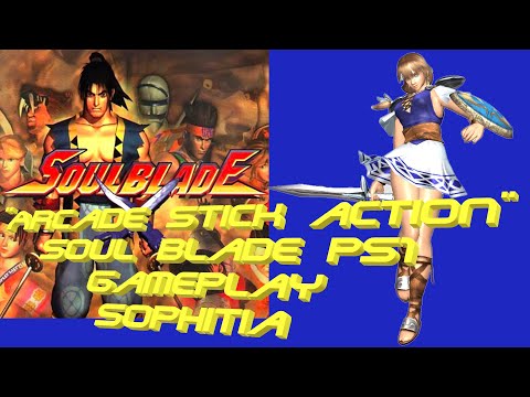 "Arcade Stick Action" Soul Blade Sophitia Arcade PS1 Gameplay