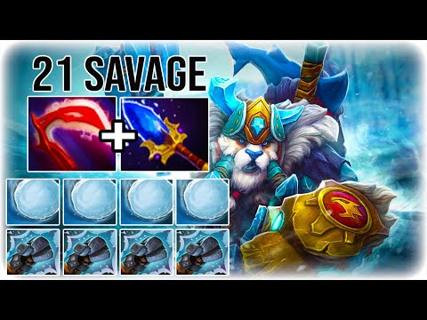 INSANE OFFLANE CARRY [TUSK] 21SAVAGE FULL TEAM FIGHT