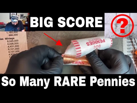 Searching Original Bank Rolls for RARE Varieties - Extra V Pennies