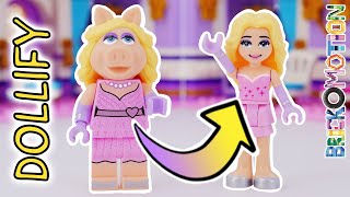 Miss Piggy as a custom LEGO minidoll - a Muppets Dollify