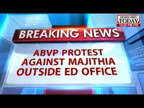 ABVP protest against Majithia outside ED office in Jalandhar