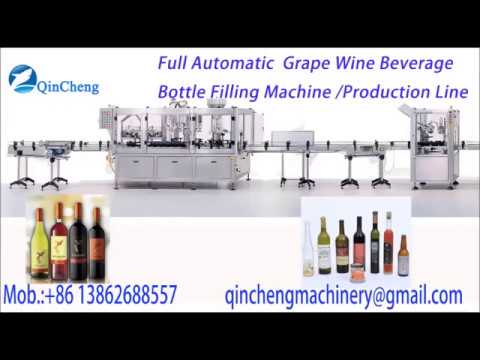 automatic grape wine filling line. grape wine bottle washing, filling and capping package line