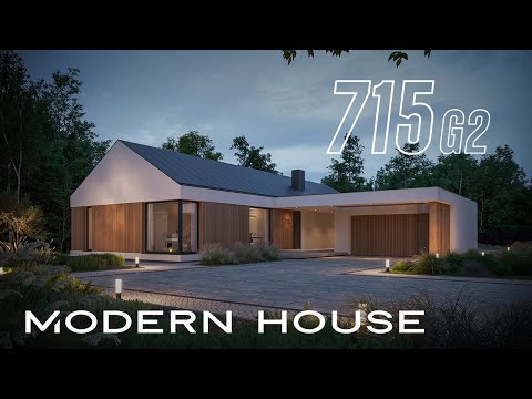 Projekt domu parterowego w stylu nowoczesnej stodoły NewHouse 715 G2