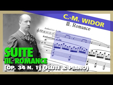 🎼 Charles-Marie WIDOR - Suite (Op. 79 N. 1) III. Romance [FLUTE & Piano] - (Sheet Music Scrolling)