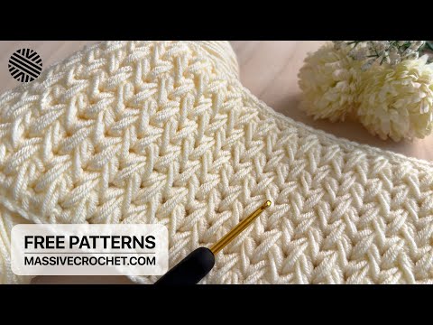 SUPER EASY Crochet Pattern for Beginners (1 ROW REP)! 👌 Crochet Stitch for Baby Blanket, Bag & Scarf