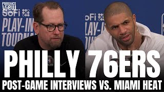 Nick Nurse & Nicolas Batum Recap Philadelphia 76ers Play-In Win vs. Miami, NY Knicks Series Matchup