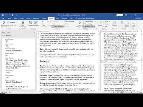 Compare Two Versions of a Document in Word Using Track Changes and the Compare Feature