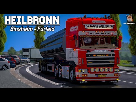 ETS2 1.30 Heilbronn 1:1 Map Sinsheim - Fürfeld Scania 164G 580 | Euro Truck Simulator 2