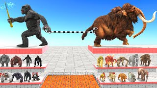 Tug of War - Prehistoric Mammals Vs Mutant Primates - King Kong Vs Mammoth Animal Revolt Battle