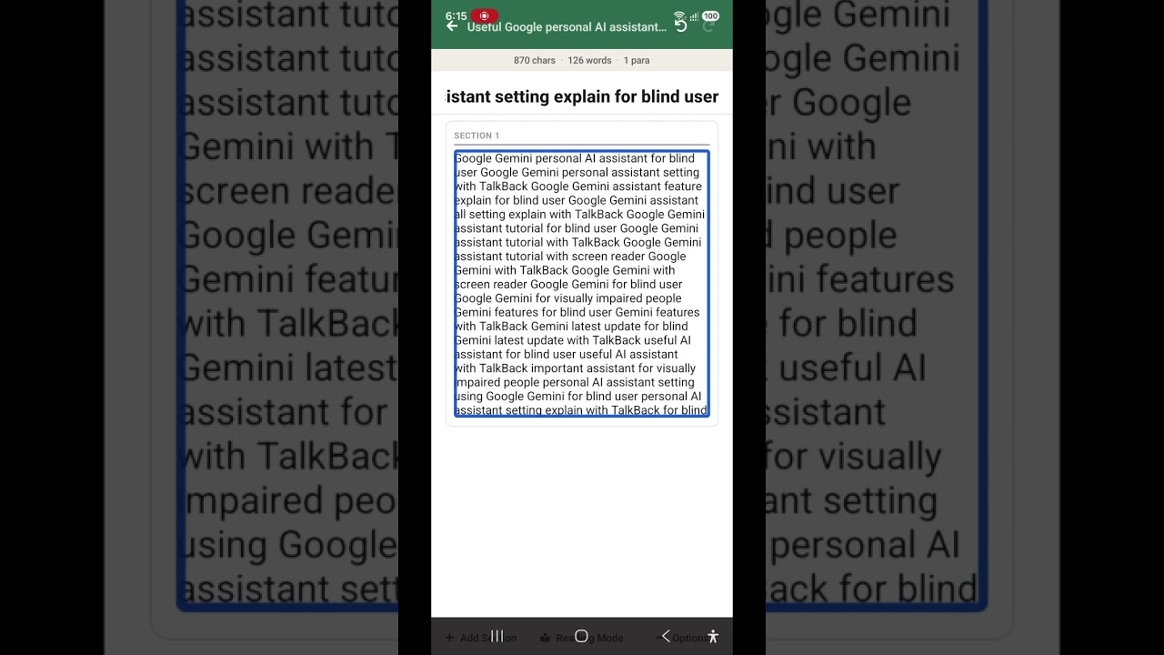 use personal AI assistant using Google Gemini for blind instruction connected apps chat management