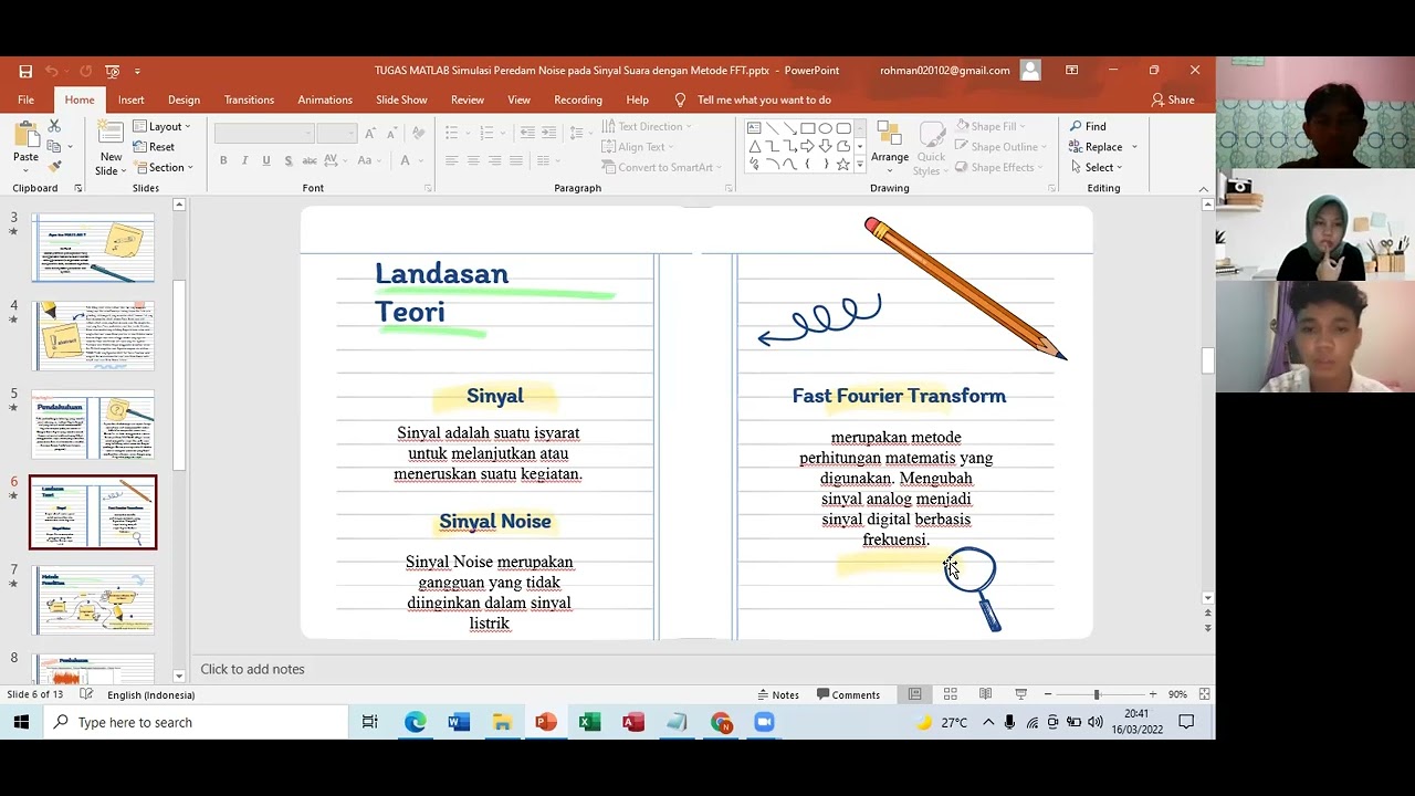 Simulasi Peredam Noise pada Sinyal Suara dengan Metode Fast Fourier Transform (FFT) - MATLAB