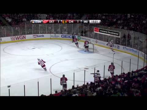 Johan Franzen goal 27 Jan 2013 Detroit Red Wings vs Chicago Blackhawks NHL Hockey