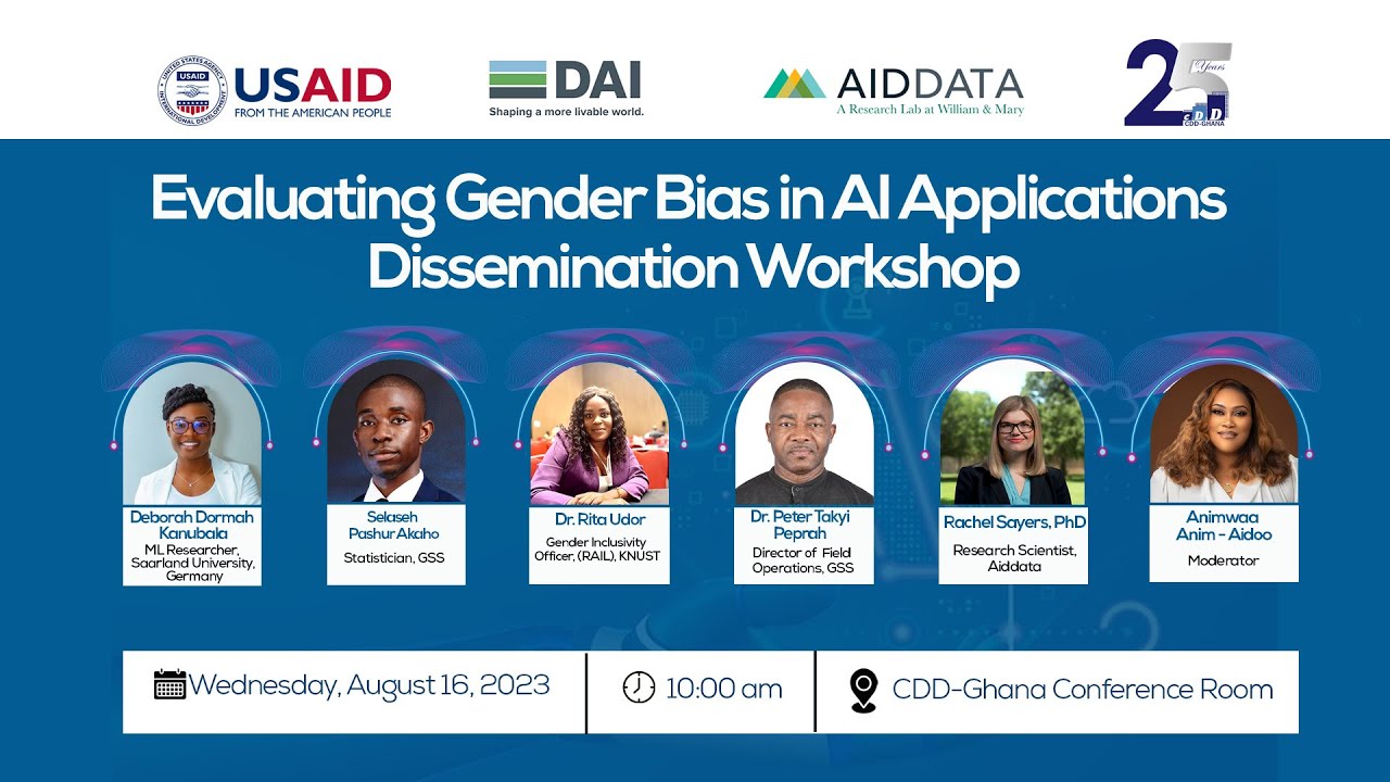 Dissemination workshop: Evaluating Gender Bias in AI Applications