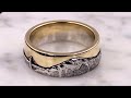 video - Two Tone Mountain Wedding Band With Trees