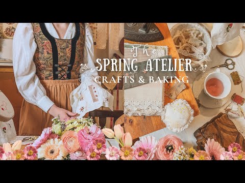 A Cosy Spring Afternoon Crafting and Baking at the Village Atelier | Cottagecore Story & ASMR