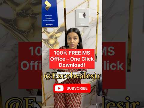 Free MS Office 365 – No Key, No Crack, Just 1 Click! #excelwalesir #computertricks #ytshorts #tips