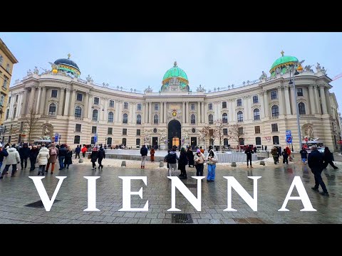 Vienna Austria 🇦🇹  Snowfall Walking Tour 4K UHD 