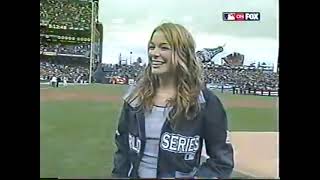 Oct.24,2002 LeAnn Rimes sings the National Anthem @ The World Series LA Angels vs SF Giants Game 5.