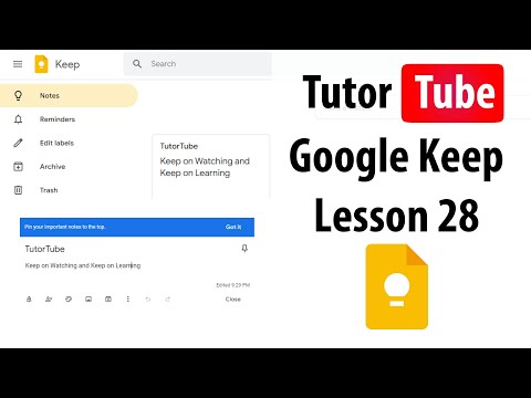 Google Keep Tutorial Lesson 1 Accessing Google Keep
