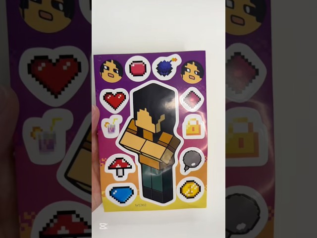 Vídeo relacionado con Minecraft - Paquete de recambio para hacer calcomanías 3D, haz más de 30 calcomanías de coctelera con gemas, gránulos y fondos, compatible con Minecraft Sticker Maker (se vende por separado
