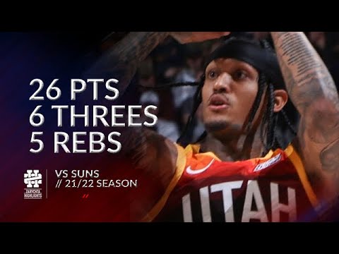 Jordan Clarkson 26 pts 6 threes 5 rebs vs Suns 21/22 season
