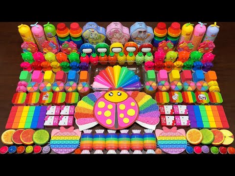 RELAXING WITH CLAY PIPING BAG AND GLITTER & CLAY | Mixing Random Things Into GLOSSY Slime #2234