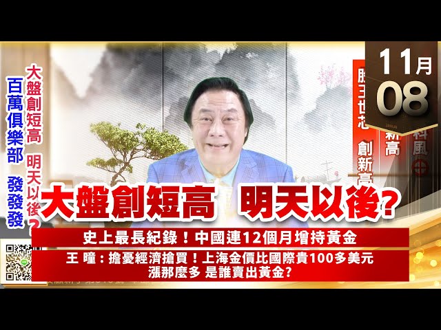 【王者至尊】王曈 1108《【大盤創短高  明天以後?】》碩天⊕科風⊕，合一創新高，股王世芯創新高｜【光學王+元宇宙王+安控王+IC設計王】加入line@ king5588