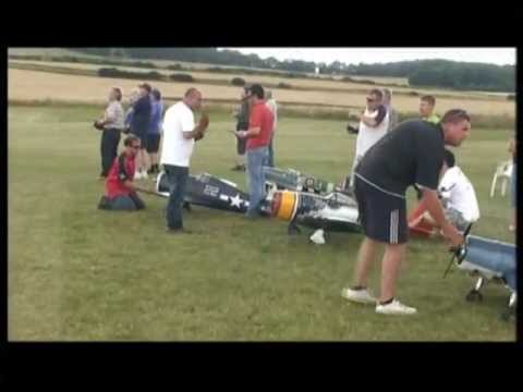 TJD RC MODELS DISPLAY TEAM PRACTICE - CORSAIR, SPITFIRE, THUNDERBOLT, HELLCAT - BICKLEY SCALE 2011