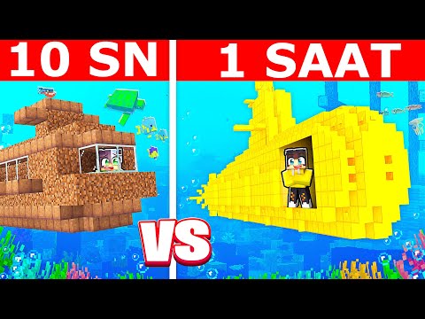 UNDERSEA BUILDING IN 10 SECONDS VS UNDERSEA BUILDING IN 1 HOUR! 🤿 | Minecraft