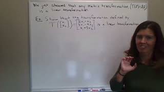 matrix transformation is a linear transformation