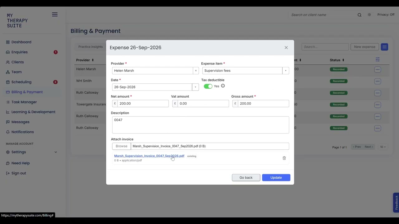 Expenses read from your invoices and receipts demo