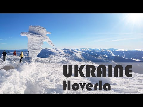 Winter climbing Hoverla. Carpathian Mountains. Ukraine.
