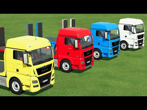 TRANSPORT OF COLORS ! GRAPE HARVESTER TRANSPORTING with TRUCKS & POLICE CAR ! Farming Simulator 22